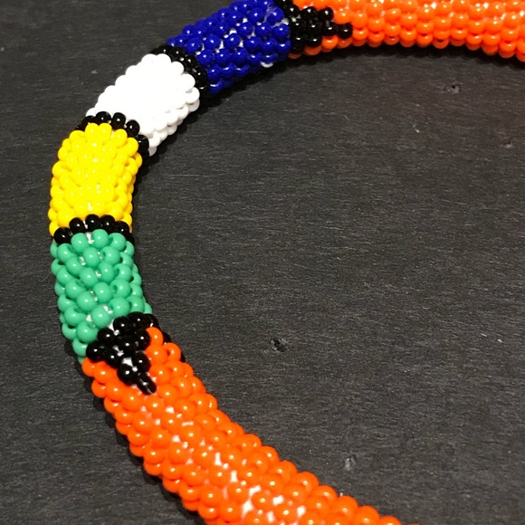 African Beaded Masai Bangle Masai Bracelet Made in Kenya - Picture 4 of 6